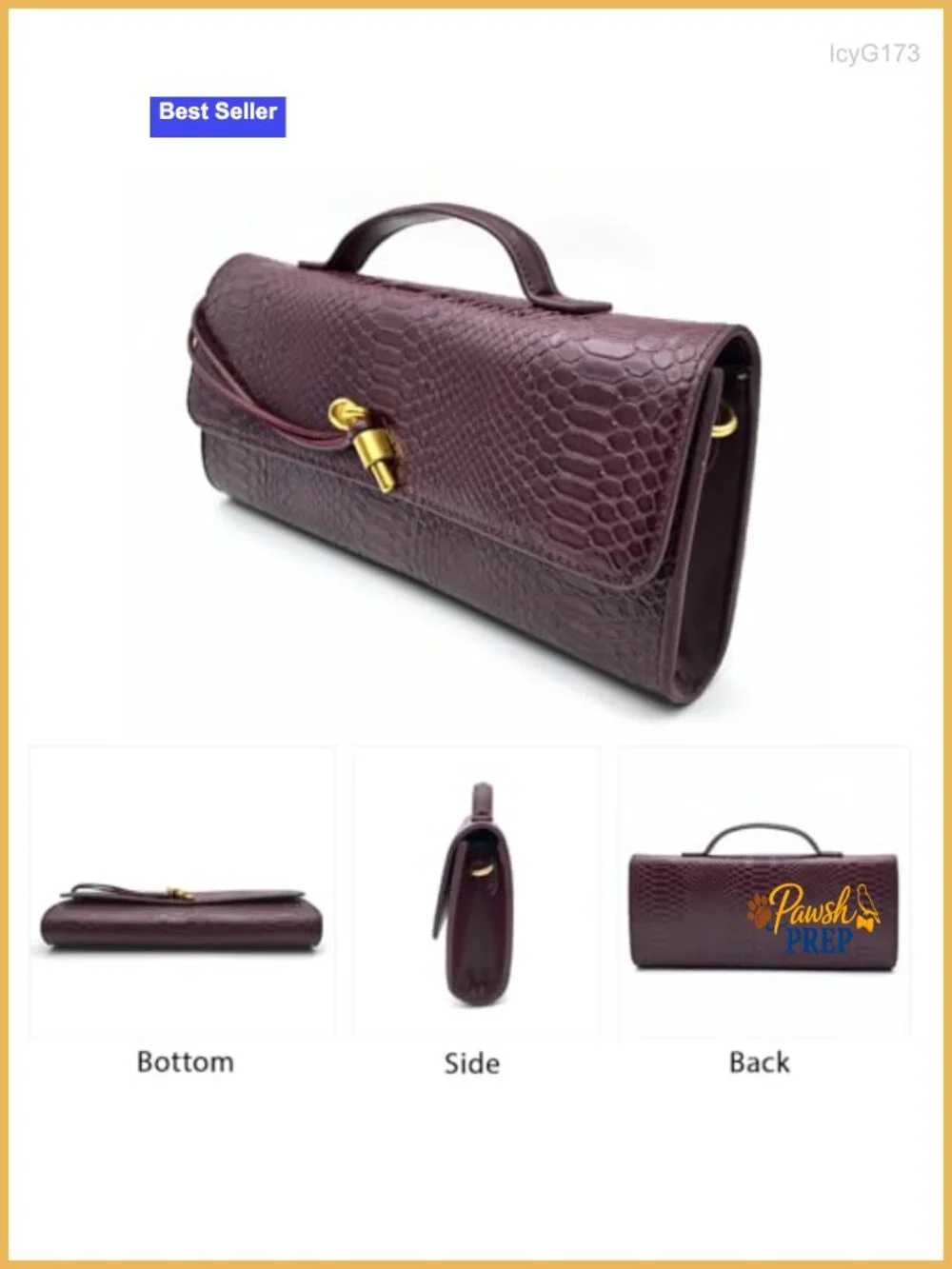 Formal Evening Clutch Crocodile Grain PU Leather Convertible Shoulder Bag